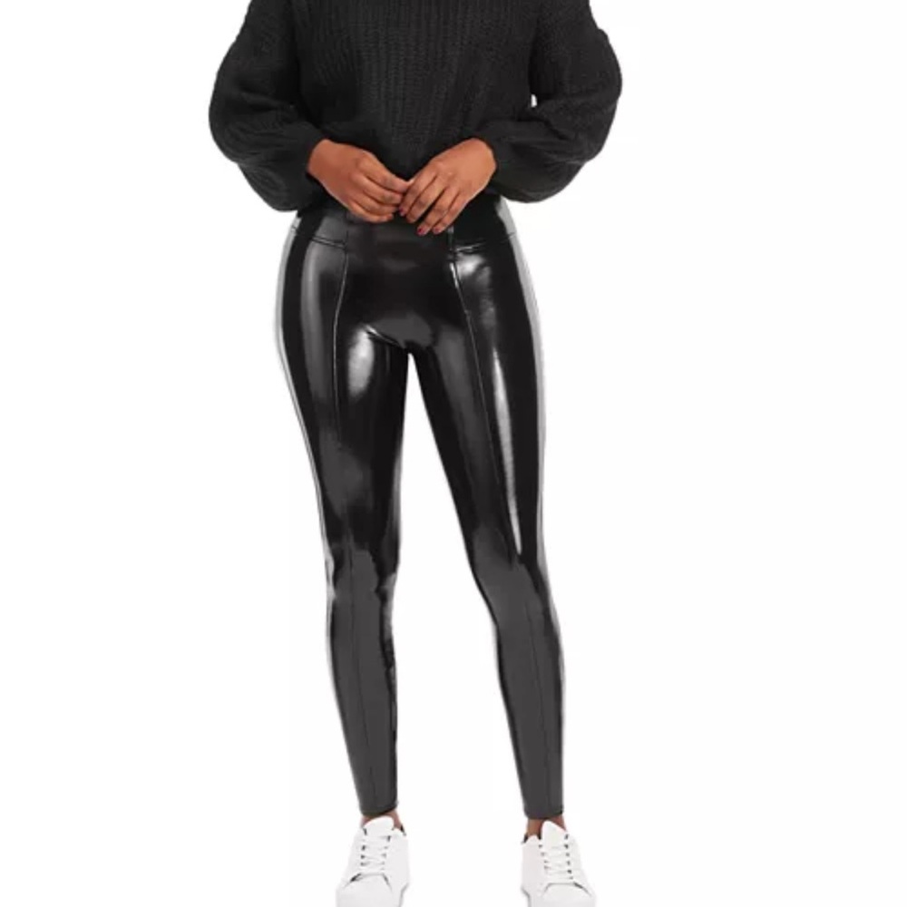 Faux leather Spanx leggings. NWT tall length